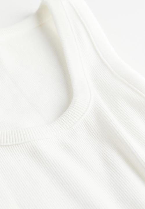 H&M - Ribbed bodycon dress - cream