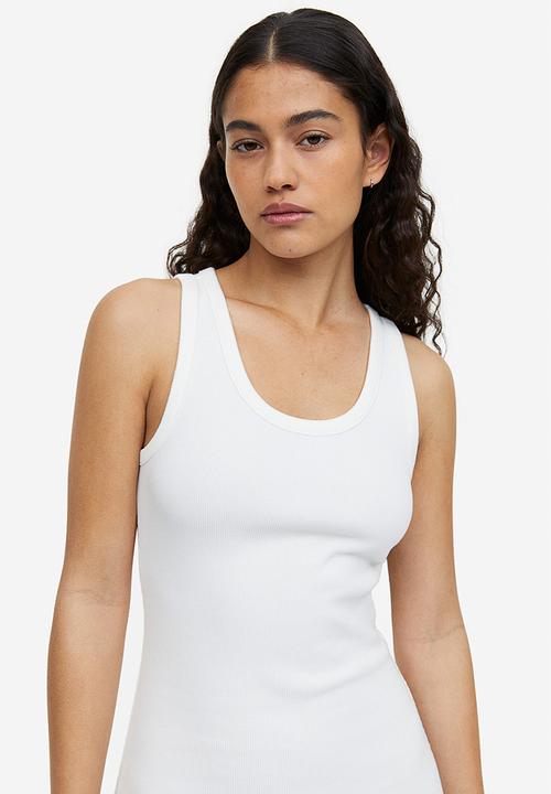 H&M - Ribbed bodycon dress - cream