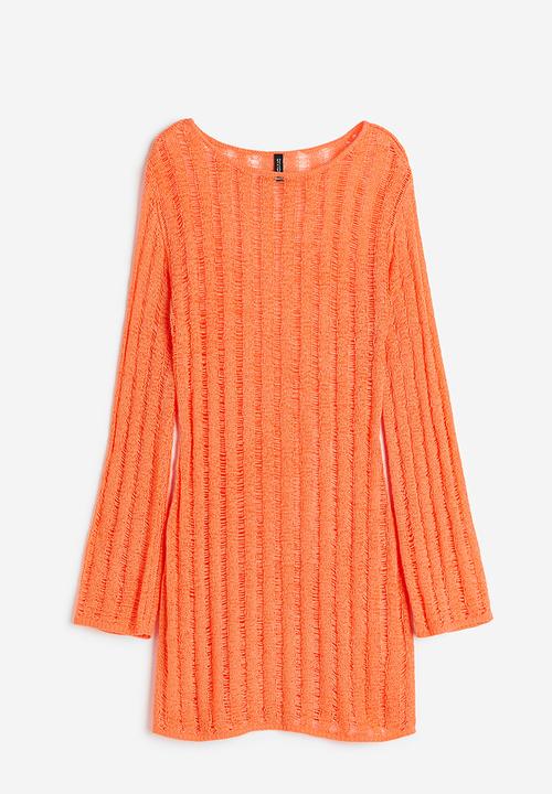 H&M - Textured-knit dress - orange
