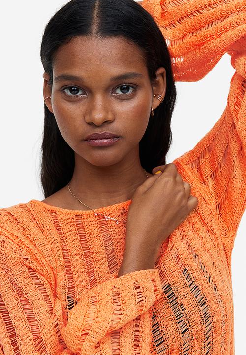 H&M - Textured-knit dress - orange