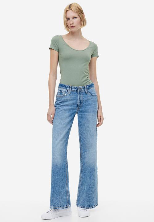 H&M - Fitted T-shirt - sage green