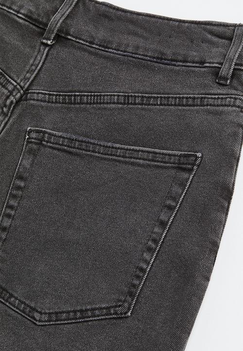 H&M - High-waisted denim shorts - dark grey
