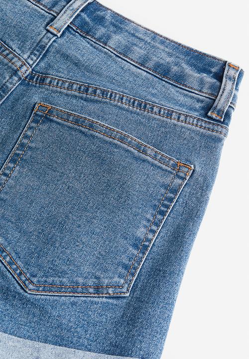 H&M - Slim high denim shorts - denim blue