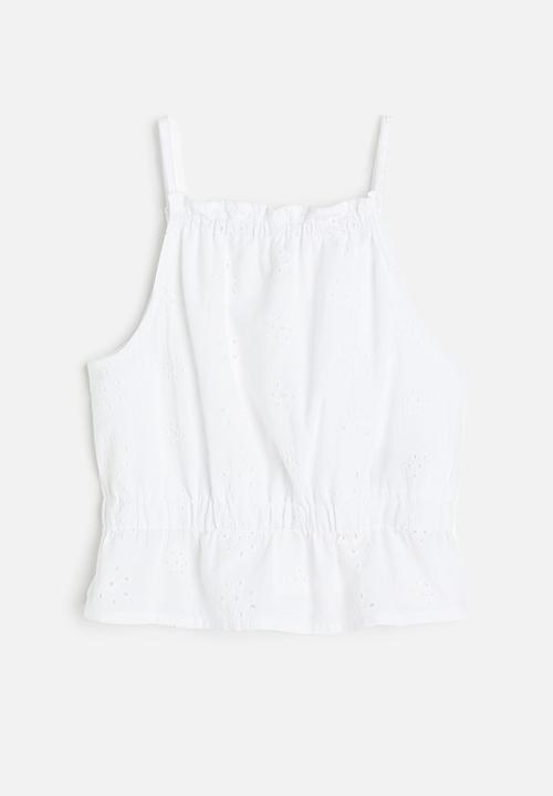 H&M - Strappy peplum top - white