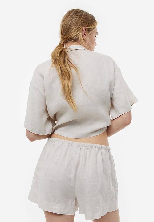 H&M - Linen shorts - light beige