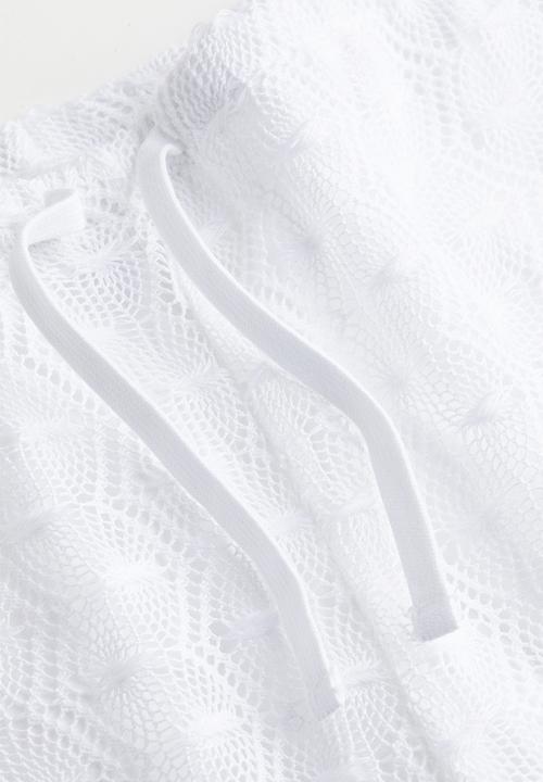 H&M - Crochet-look pull-on trousers - white