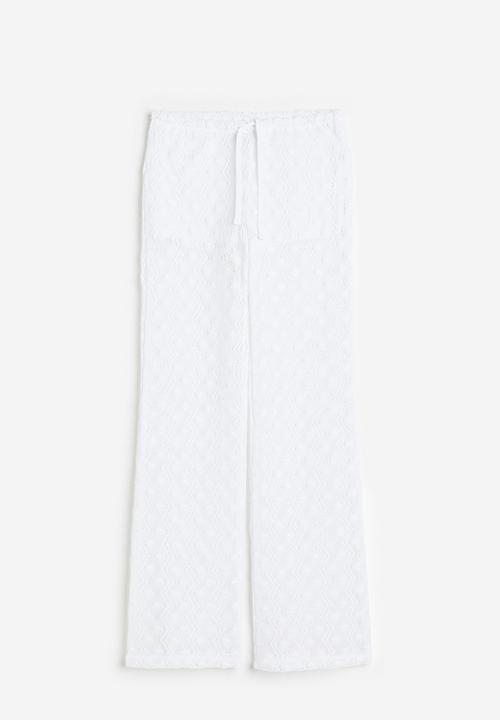 H&M - Crochet-look pull-on trousers - white