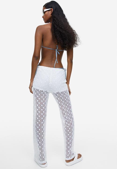 H&M - Crochet-look pull-on trousers - white