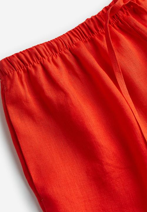 H&M - Linen shorts - bright orange