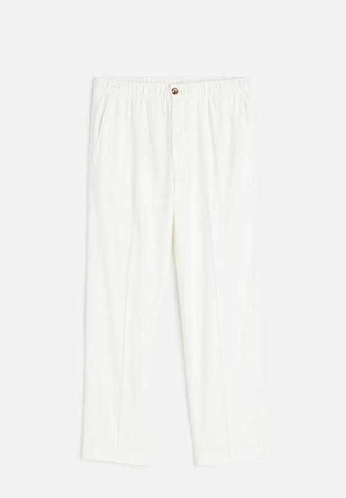 H&M - Regular fit linen-mix trousers - white