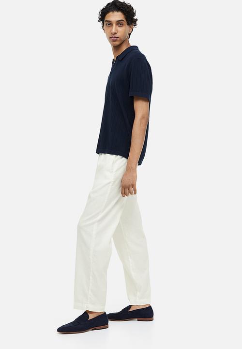 H&M - Regular fit linen-mix trousers - white