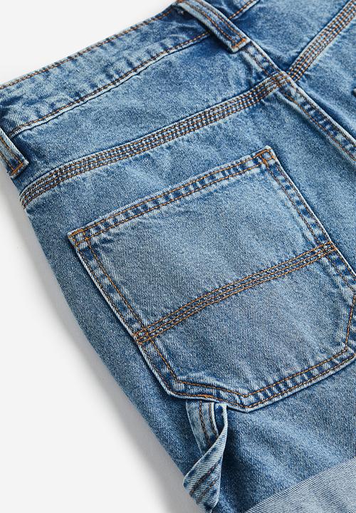 H&M - High-waisted cargo shorts - denim blue