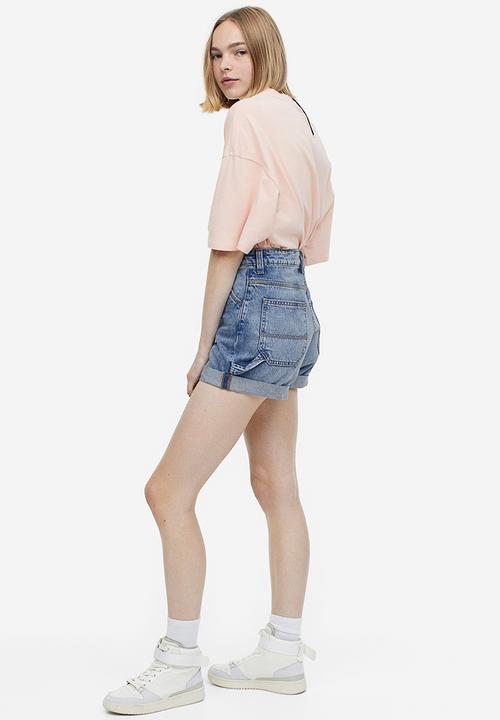 H&M - High-waisted cargo shorts - denim blue