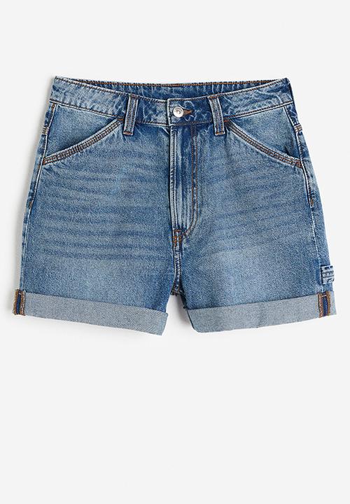 H&M - High-waisted cargo shorts - denim blue