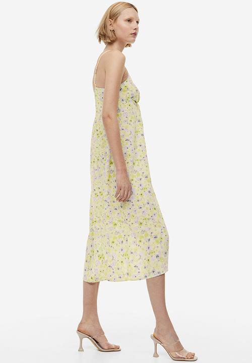 H&M - V-neck dress - light yellow floral