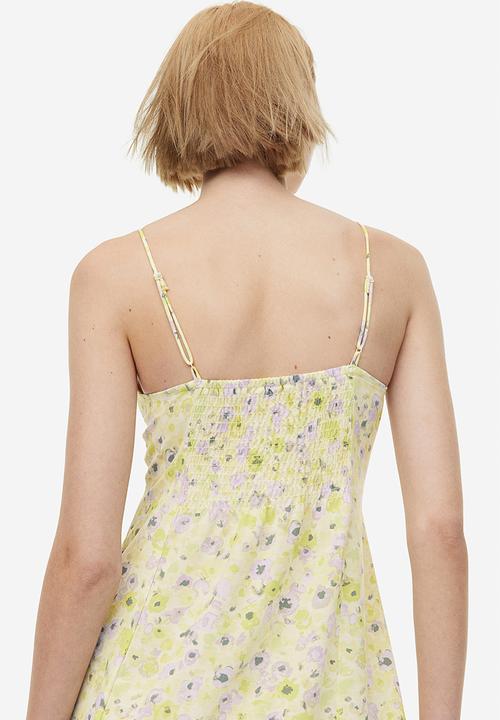 H&M - V-neck dress - light yellow floral