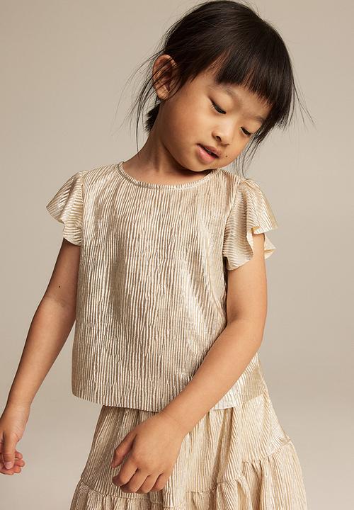 H&M - 2-piece shimmering metallic set - beige
