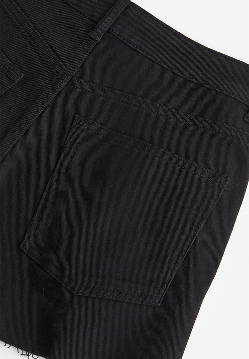 H&M - High-waisted twill shorts - black