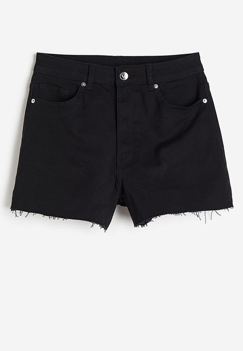 H&M - High-waisted twill shorts - black