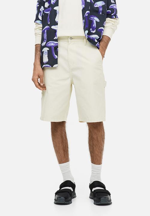 H&M - Relaxed fit worker shorts - white