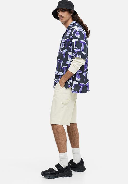 H&M - Relaxed fit worker shorts - white