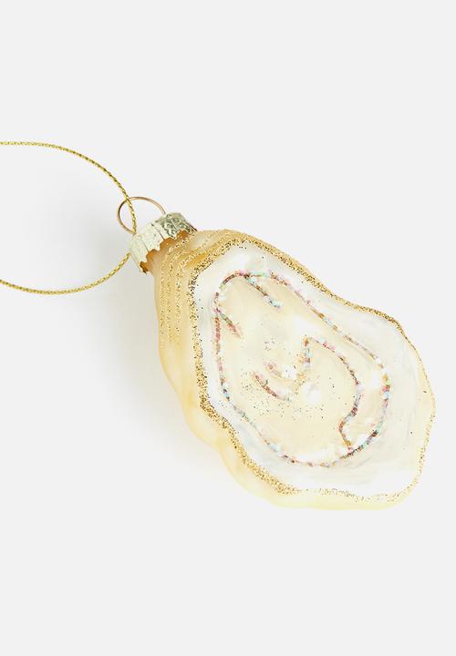 H&M - Glass christmas tree decoration - gold coloured oyster