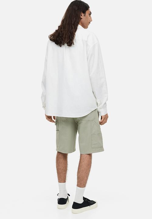H&M - Relaxed fit worker shorts - green