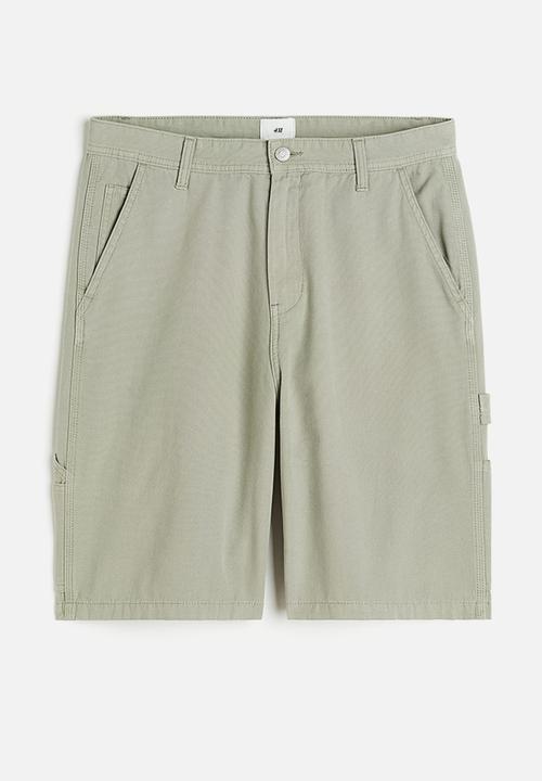H&M - Relaxed fit worker shorts - green