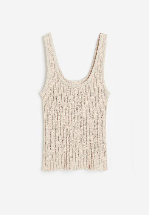 H&M - Knitted vest top - light beige
