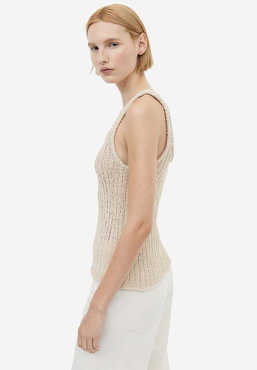 H&M - Knitted vest top - light beige