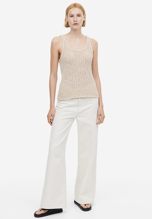 H&M - Knitted vest top - light beige