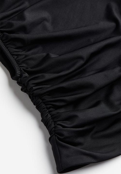 H&M - Draped one-shoulder top - black