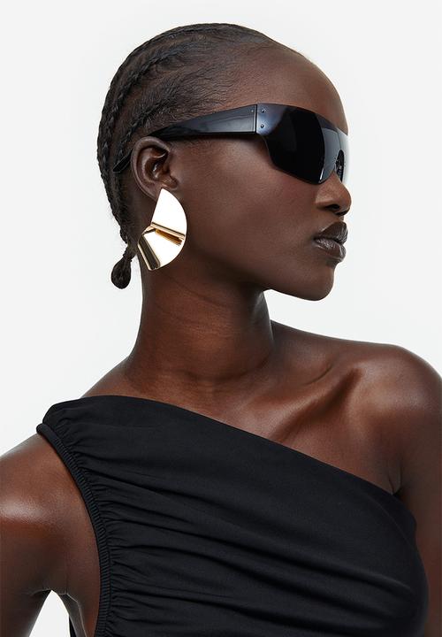 H&M - Draped one-shoulder top - black
