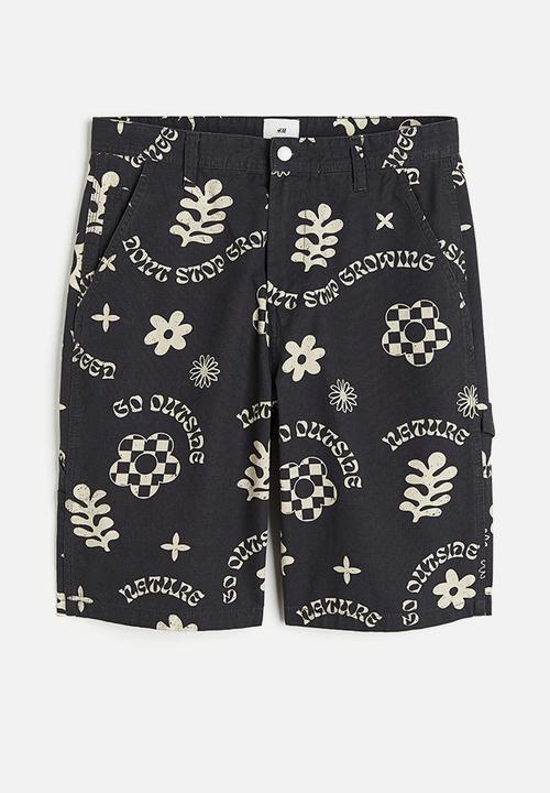 H&M - Relaxed fit worker shorts - black