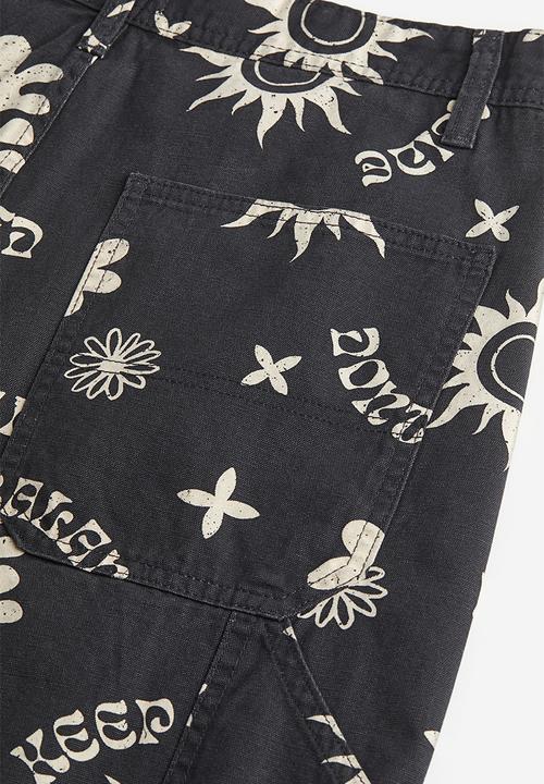 H&M - Relaxed fit worker shorts - black