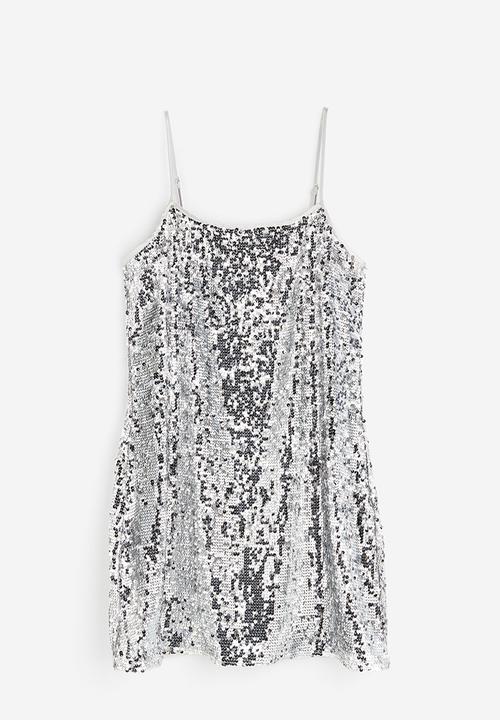 H&M - Sequined mini dress - silver coloured