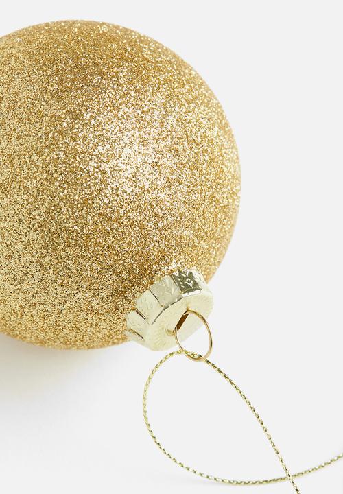 H&M - Glittery glass christmas bauble - gold