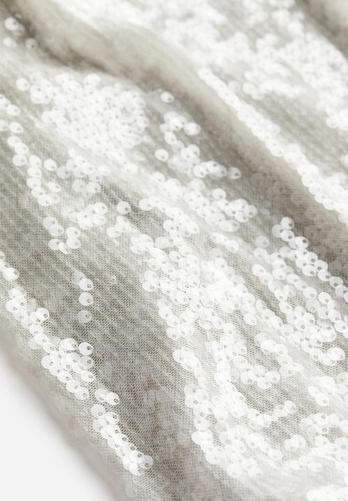 H&M - Sequined mini dress - light grey