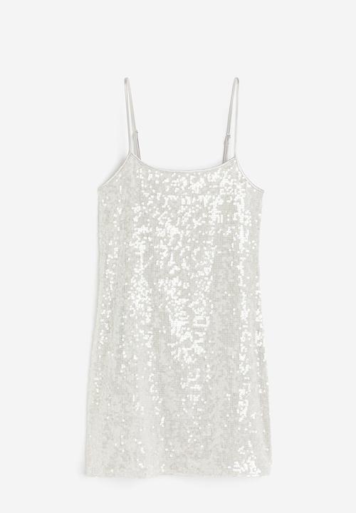H&M - Sequined mini dress - light grey