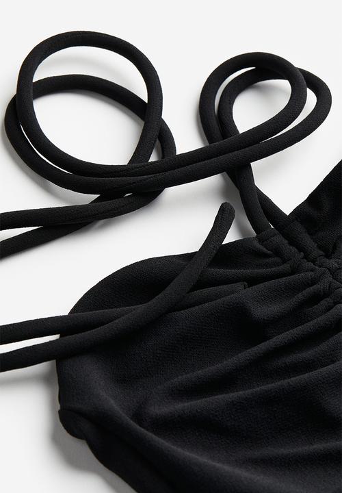 H&M - Halterneck drawstring top - black