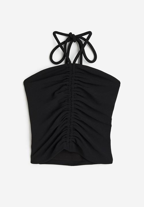 H&M - Halterneck drawstring top - black