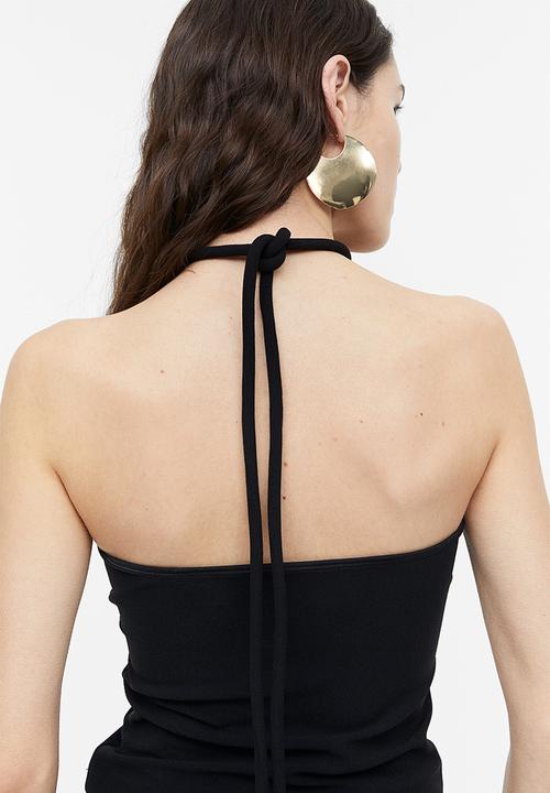 H&M - Halterneck drawstring top - black