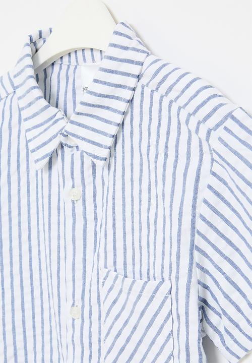 Pop Candy - Striped shirt-blue and white