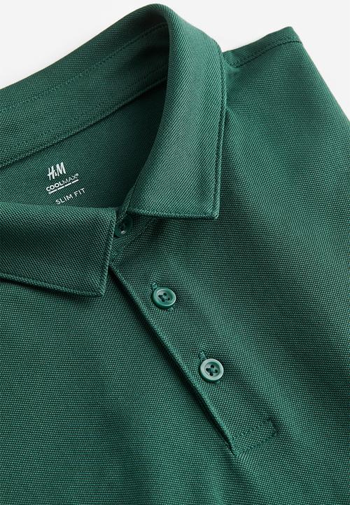 H&M - Coolmax® slim fit polo shirt - dark green