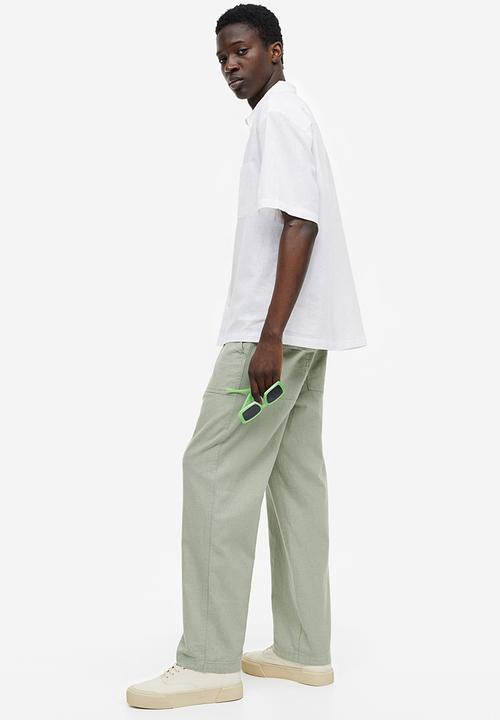 H&M - Relaxed fit short-sleeved linen-blend shirt - white