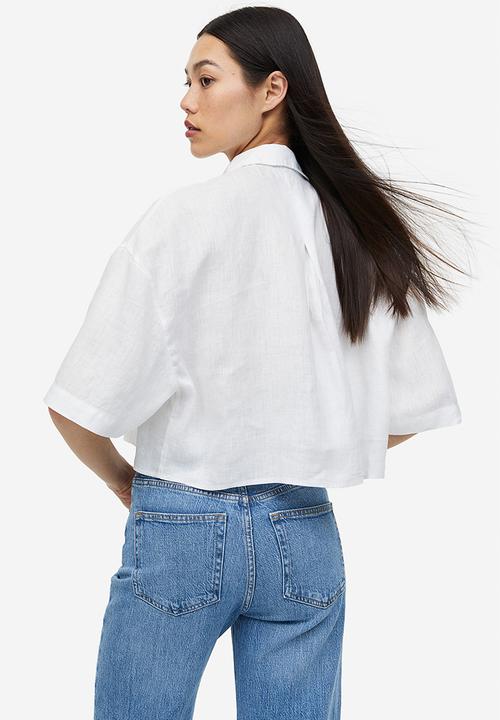 H&M - Oversized linen shirt - white