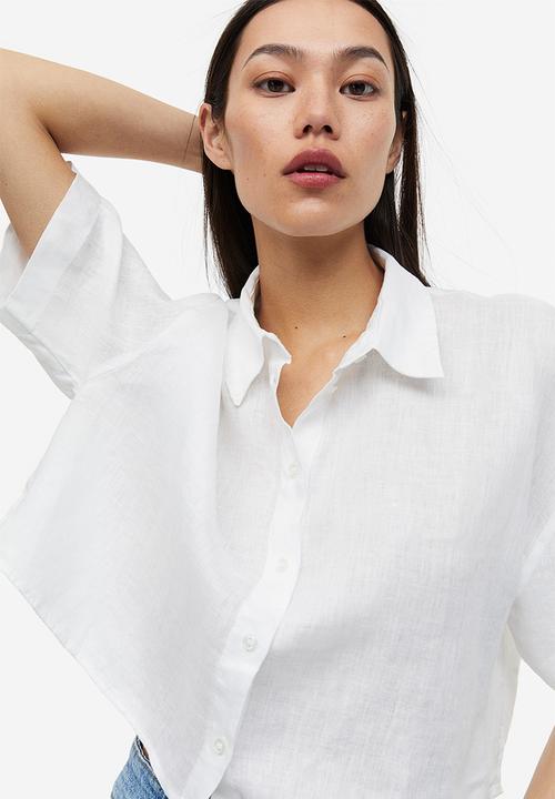 H&M - Oversized linen shirt - white