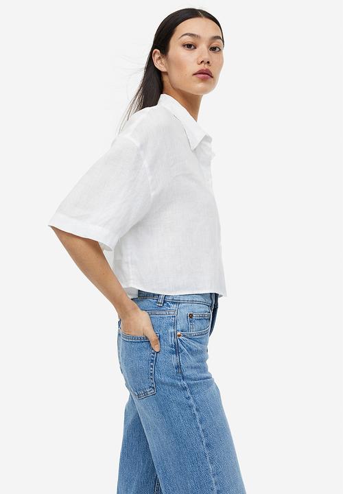 H&M - Oversized linen shirt - white