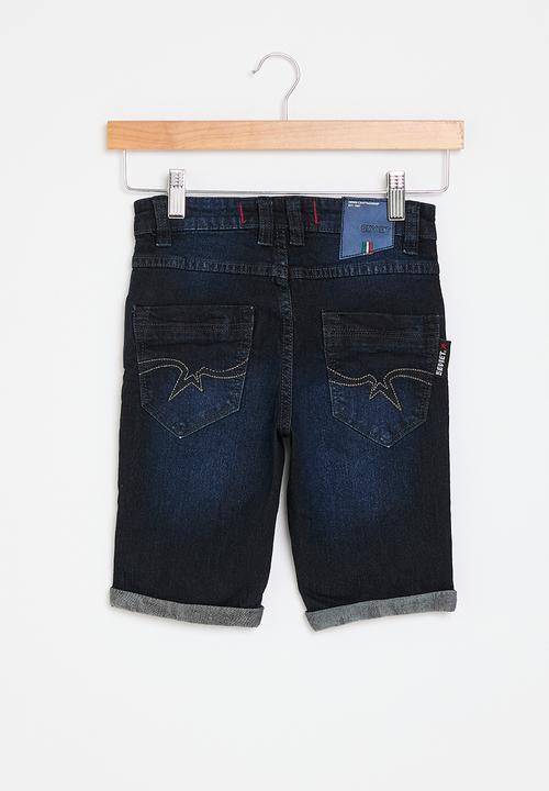 SOVIET - Boys denim short - blue black