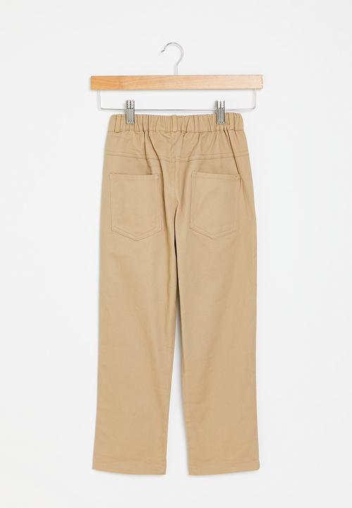 Pop Candy - Elastic waist  pants - khaki